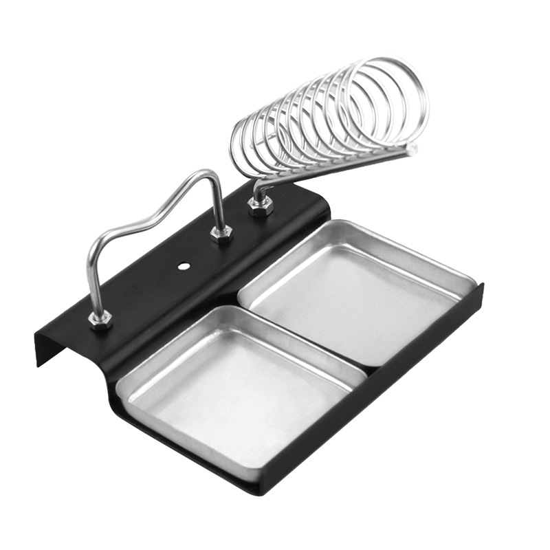 Electric Soldering Iron Stand Metal Soldering Iron Stand Luoti Welding Soldering Station Bottom Tin Wire Solder Wire Seat Round Handheld Handle