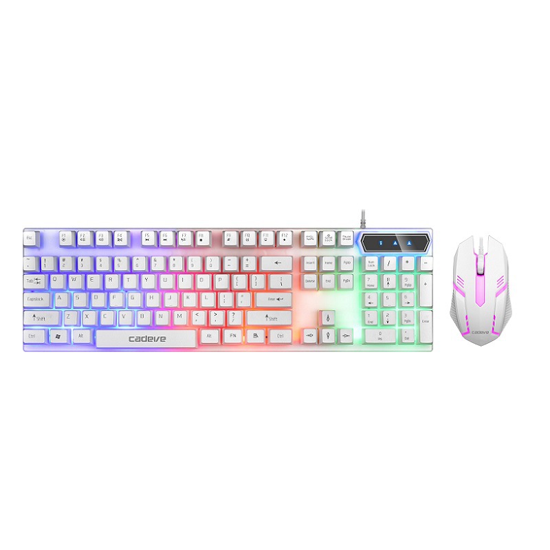 Cross-Border Manufacturer T350 Wired Keyboard and Mouse Set Game Office Key Slot Luminous Keyboard and Mouse Amazon Keyboard
