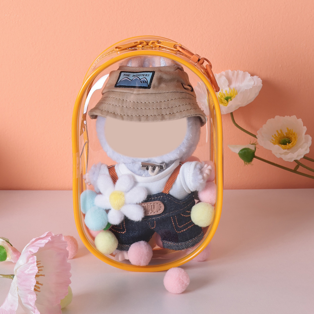 18cm Vinyl Doll Protective Cover Pvc Highly Transparent Anime Peripheral Cotton Doll Multi-Color Baby Walking Bag Can Be Hung
