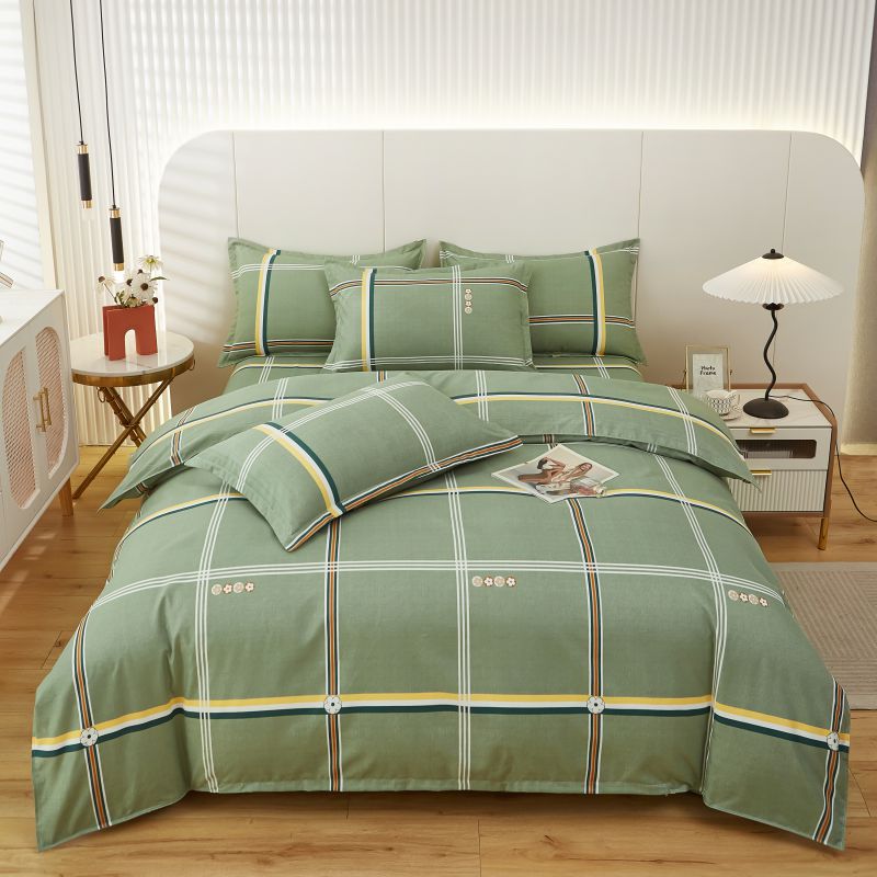 Factory direct skin-friendly cotton four-piece student dormitory three-piece cotton bed sheet quilt cover gift kit packaging design