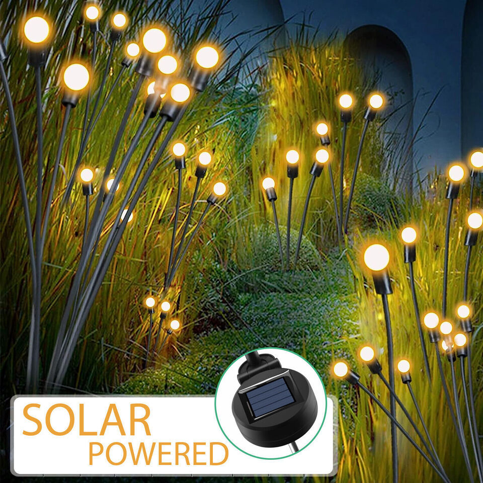solar lawn light wind operated firefly light led outdoor courtyard garden floor lamp outdoor waterproof camping light