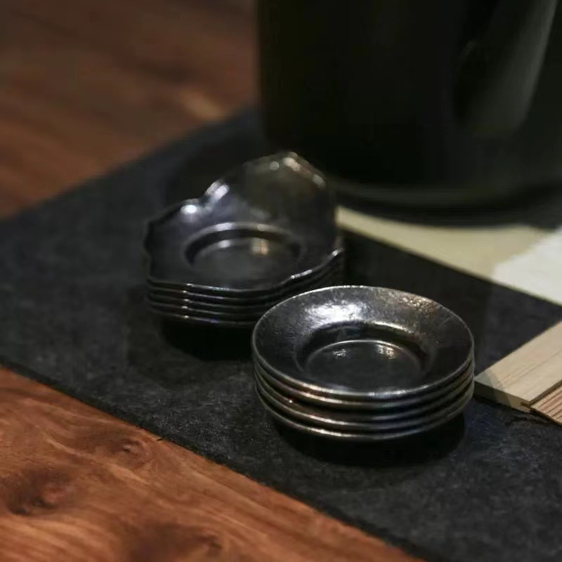 Factory Direct copper alloy coaster kung fu tea set accessories tea ceremony tea tray cup holder Japanese cup holder