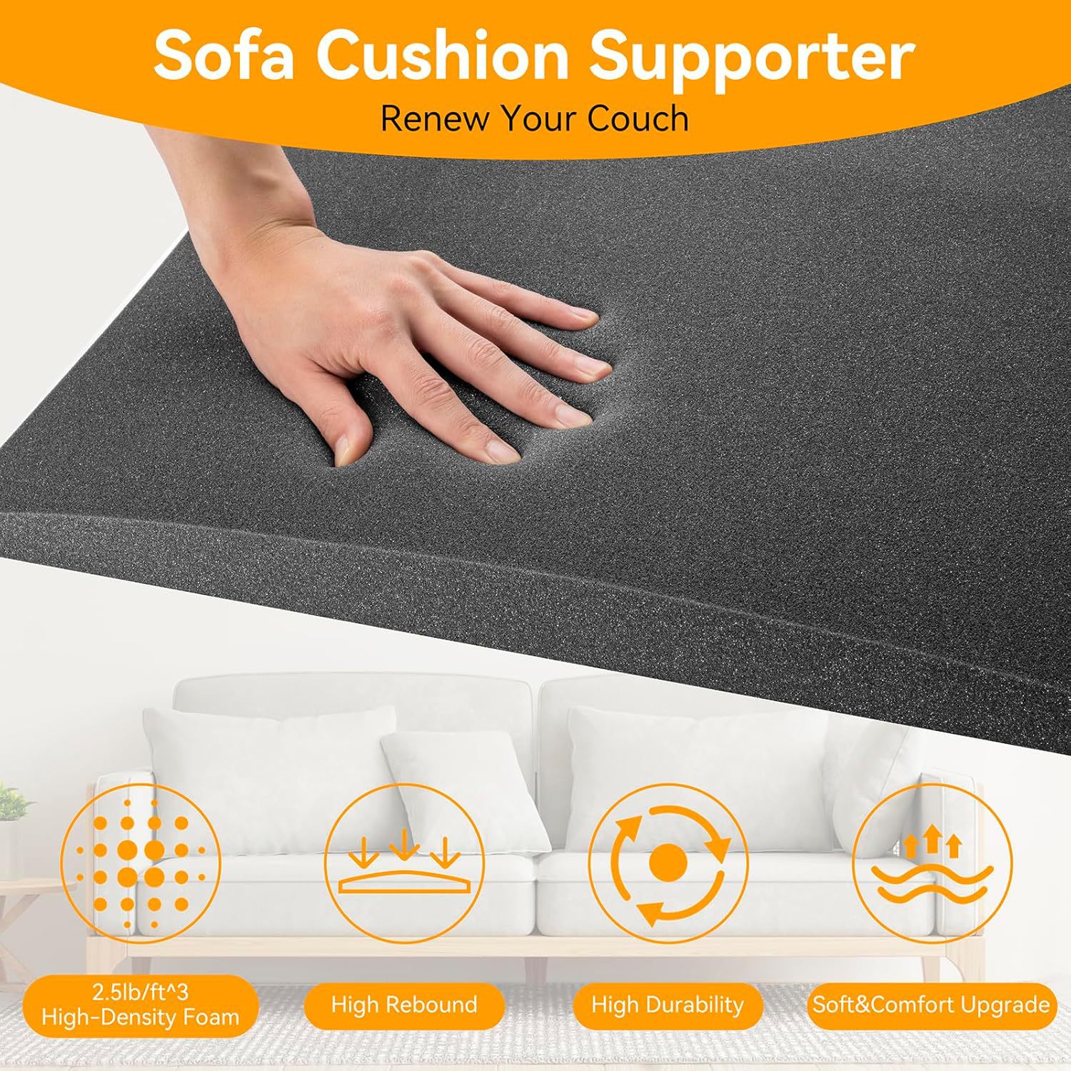 Sofa Cushion Support Sofa Cushion Sag Repair Sofa Furniture Seat Cushion Sag Repair Curved High Density