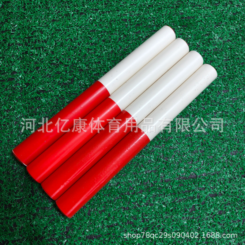 Wholesale baton track and field competition hollow PVC red and white relay competition props special baton for sports training