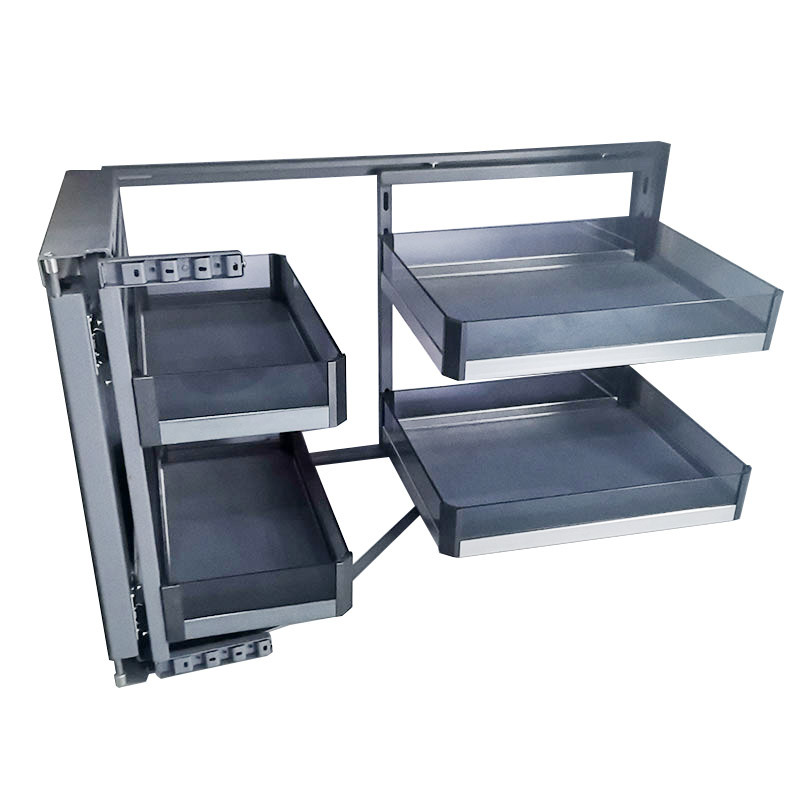 Orland Corner Pull Basket Little Monster Kitchen Cabinet Corner Pull Basket Drawer Type Storage Rack Embedded Storage Rack