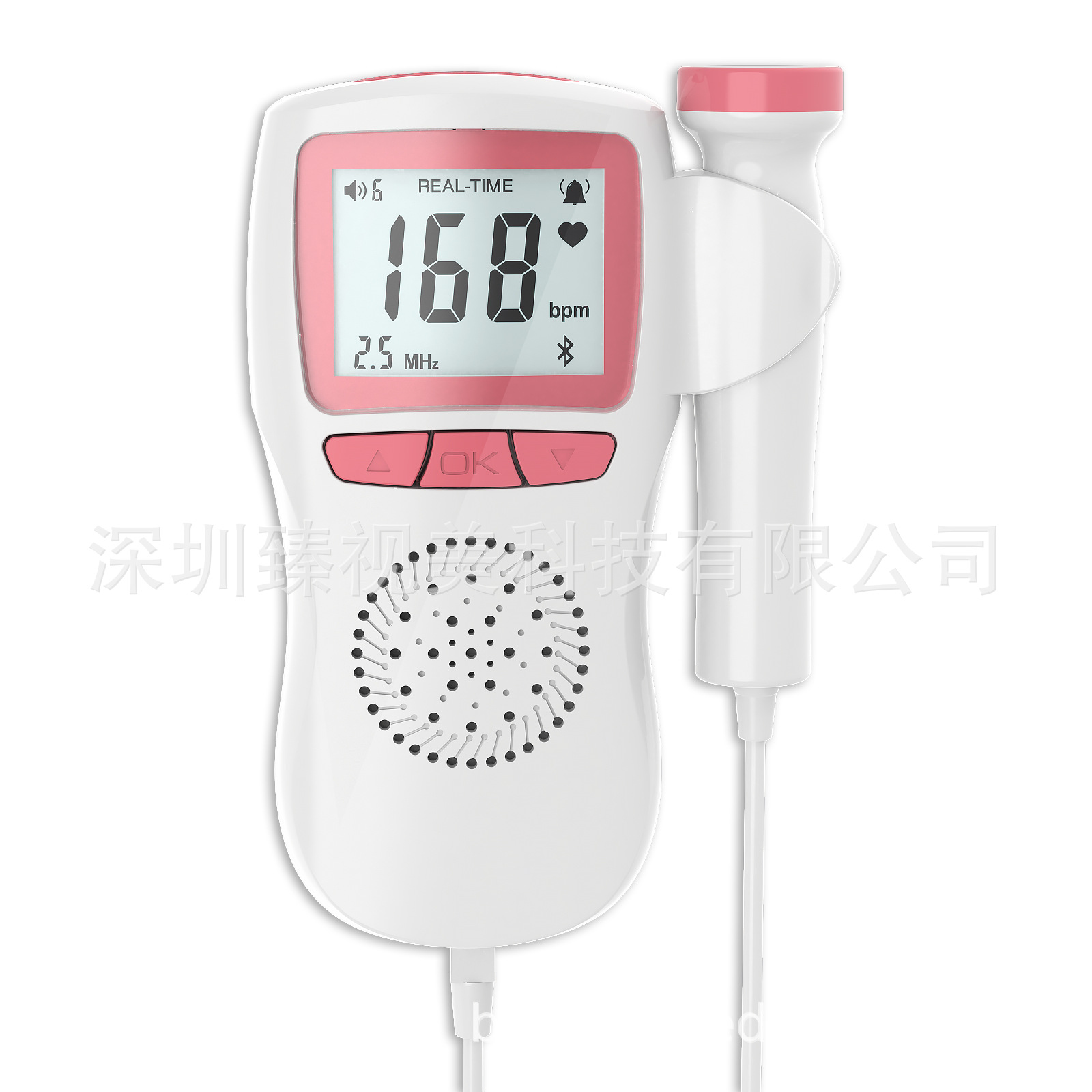 Fetal Heart Rate Monitor, Home-Use Doppler Fetal Movement Monitor for Pregnant Women and Babies during Pregnancy, English Export