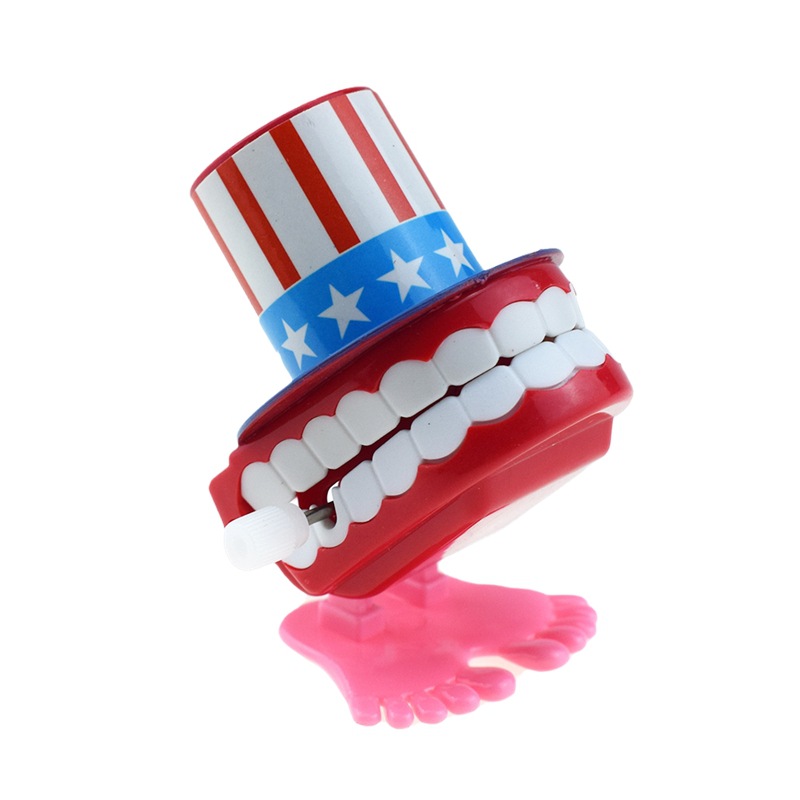 Wind-Up Jumping Teeth with Eyes, Top Hat, Bouncing Teeth, Halloween Kindergarten Student Reward