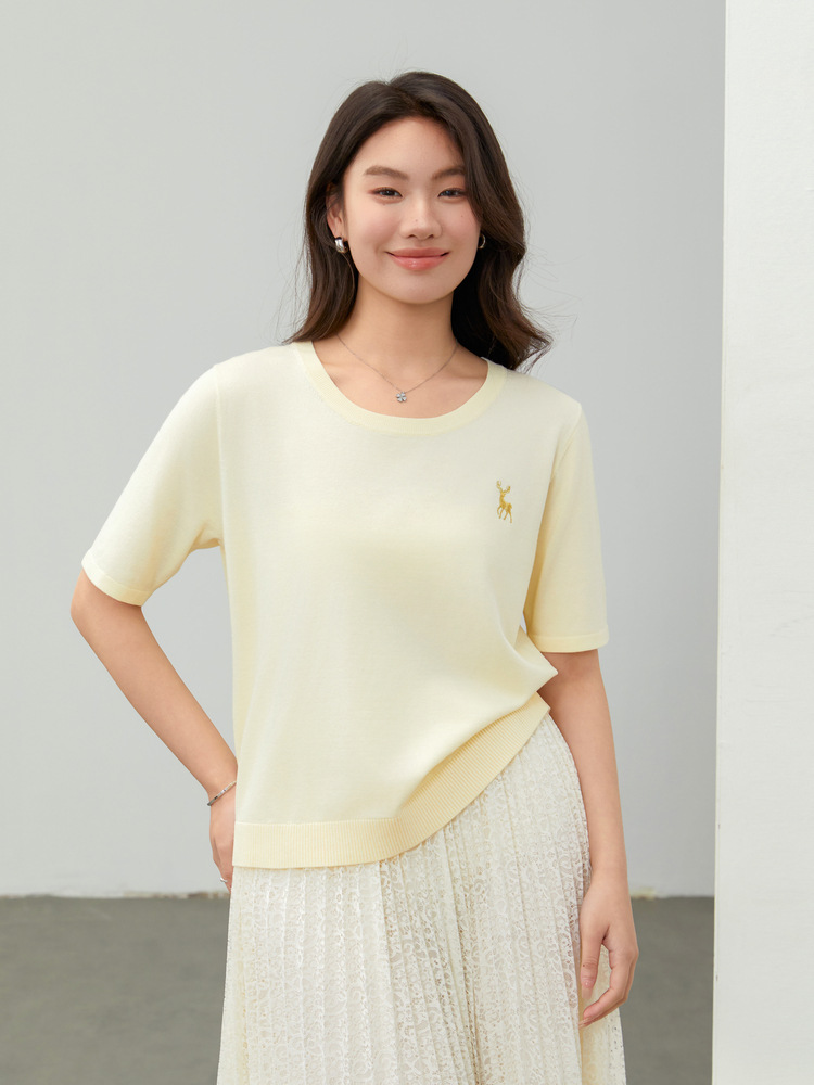 Вязаный свитер с вышивкой для полных женщин новый стиль