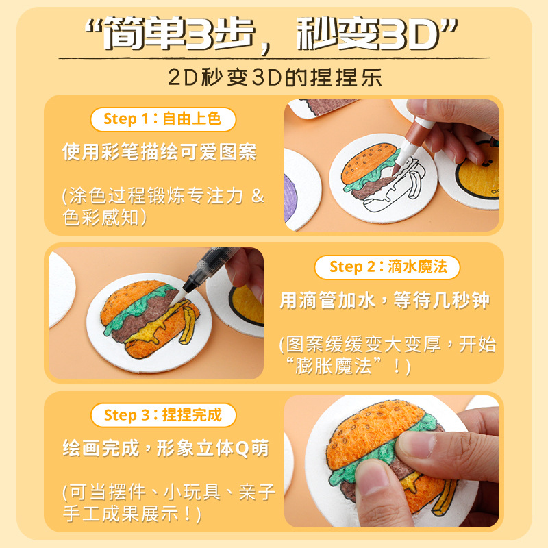 Hot-Selling Overseas 3D Stereo Wood Pulp Cotton Texture Painting Sponge Environmentally Friendly Material Suitable for DIY Handmade Art Painting