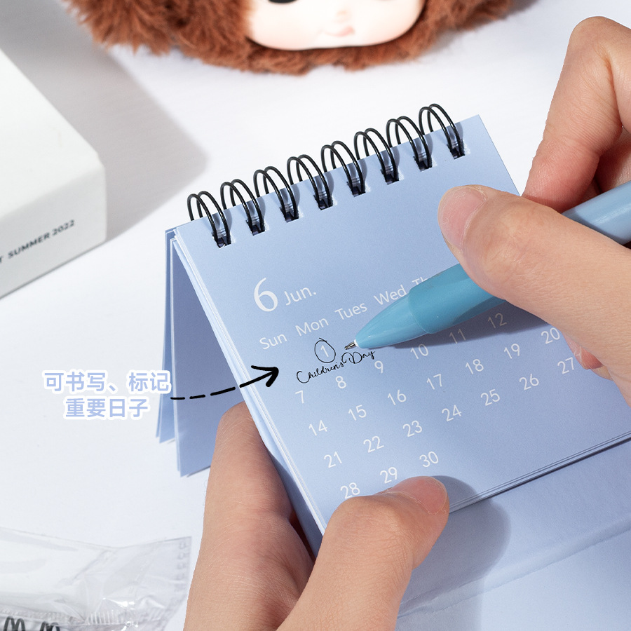 Cross-Border English 2026 Morandi Color Mini Desk Calendar Desktop Planner Calendar Memo Message Small Ornament