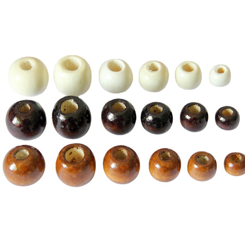 maple wood beads loose batch diy handmade wood beads with bead pocket beaded round beads accessories large hole wood beads loose beads