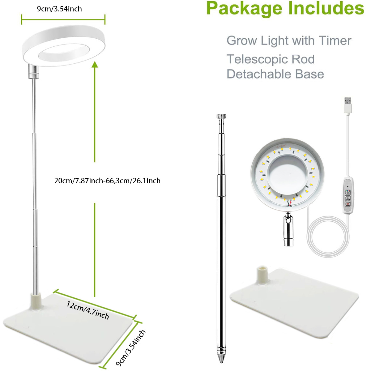 Amazon's Popular Household Plant Lamp Led Angel Ring Fill Light Indoor Seedling Lamp Vegetable Greenhouse Hydroponic Lamp