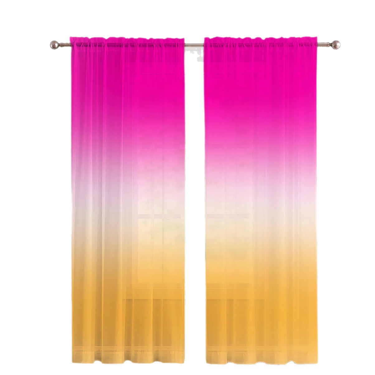 Support Jit Shipping, Cross-Border Exclusive Factory Direct Sales, Gradient Yarn Popular Style, Digital Printing Processing Curtains and Window Screens
