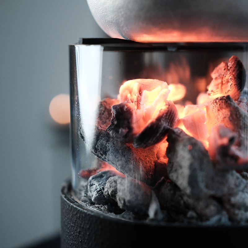 Encircling Stove Tea Japanese-style Charcoal Stove Tea Cooking Full Set of Cast Iron Household Tea Room Outdoor Tea Cooking with Fire