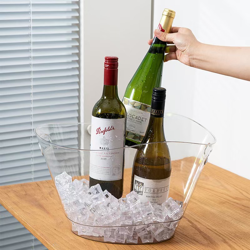 Large Ice Bucket Household Large Capacity Storage Bucket Beer Champagne Wine Ice Bucket Outdoor Portable Fruit Beverage Bucket