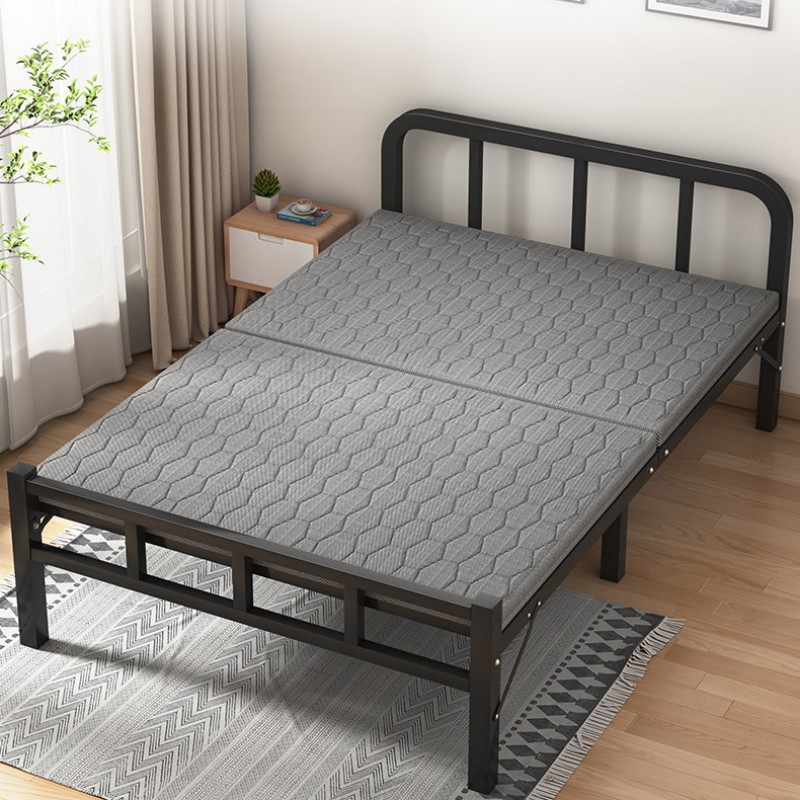 Single Office Nap Bed Rental Room Nap 1.2m Hard Plate Iron Frame Bed Multi-Functional Bed Foldableing Bed