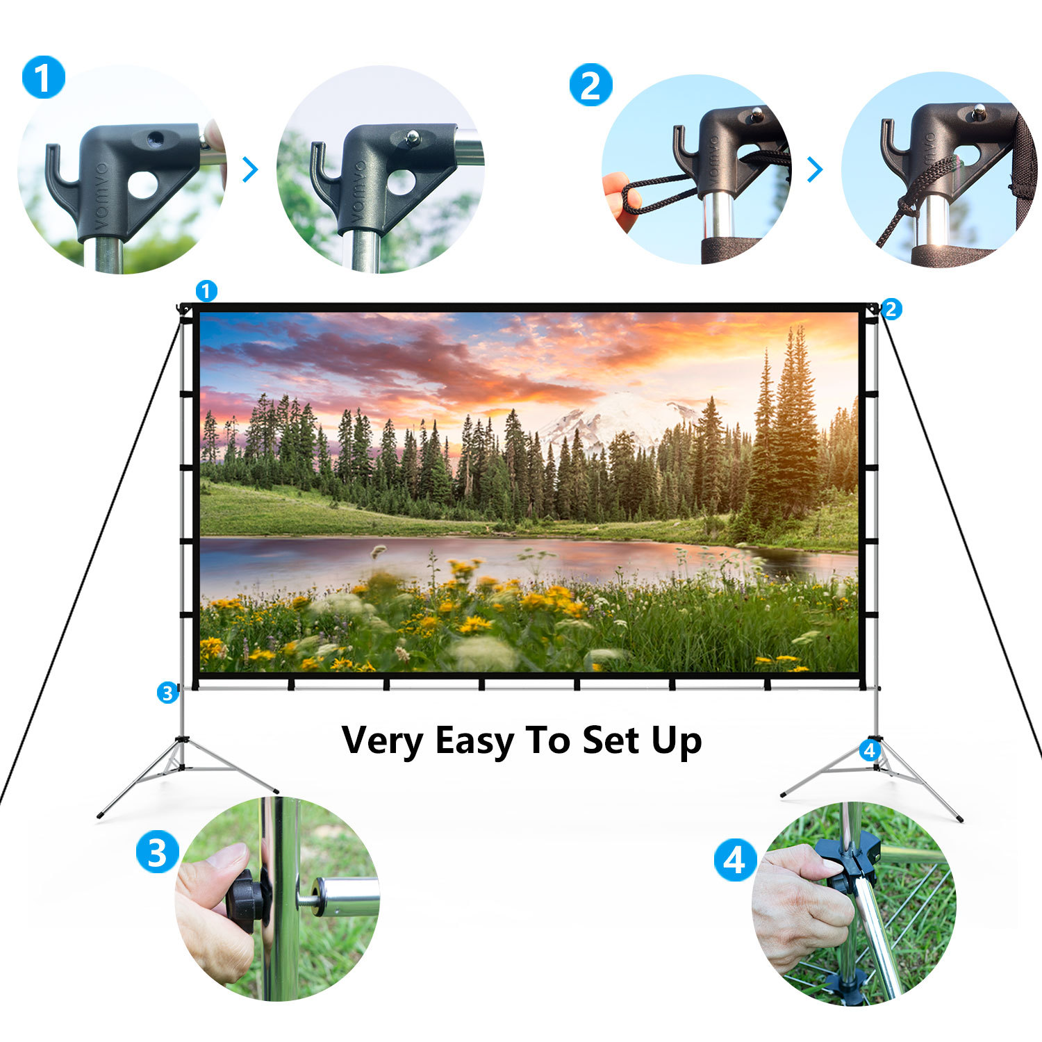 Cross-Border Aluminum Alloy 120inch Curtain 16:9 Outdoor High-Definition Portable Foldableing Projector Curtain Front and Rear Projection Curtain