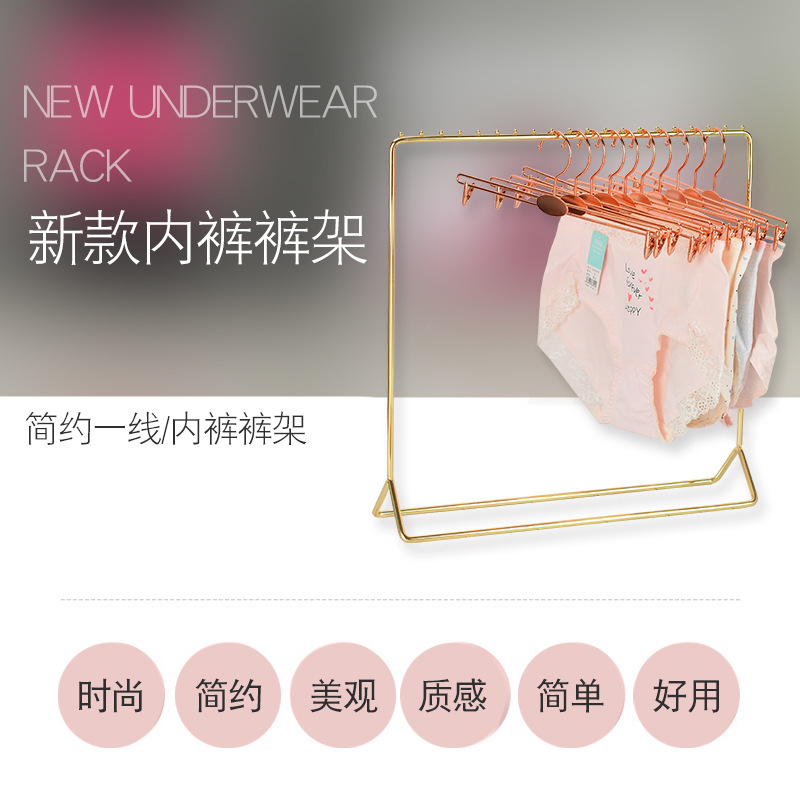 Metal Underwear Rack with Thickened Non-Slip Double-Line Pant Clips, Underwear Store Bra Rack, Men's Underwear Clips with Anti-Slip Cover