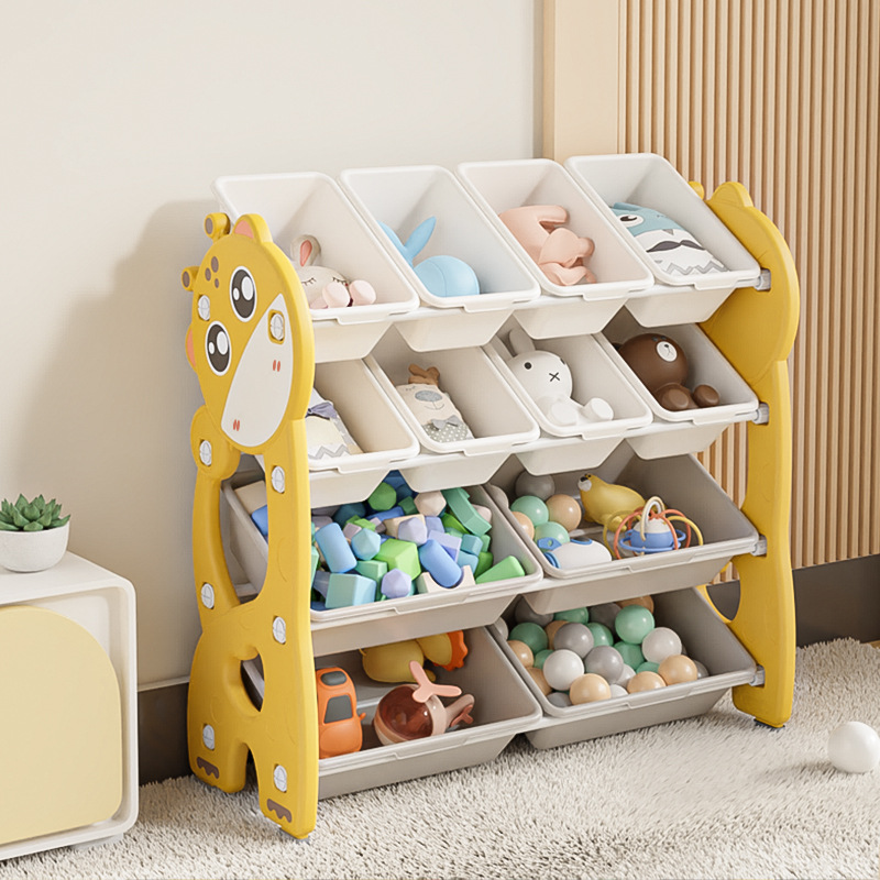 Шкаф для хранения игрушек большой емкости многоуровневая напольная полка для детей