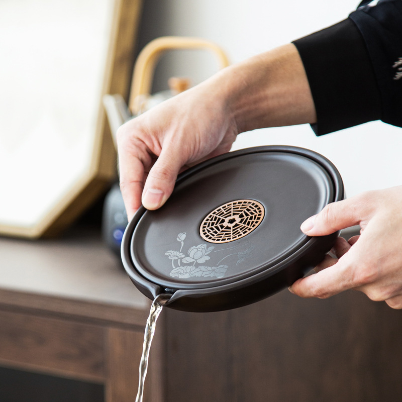 Manufacturer Wholesale Pot Holder Dry Bubble Table Raising Pot Tea Holder Bakelite Retro Dry Bubble Tray Water Storage Pot Pad Tea Set Accessories