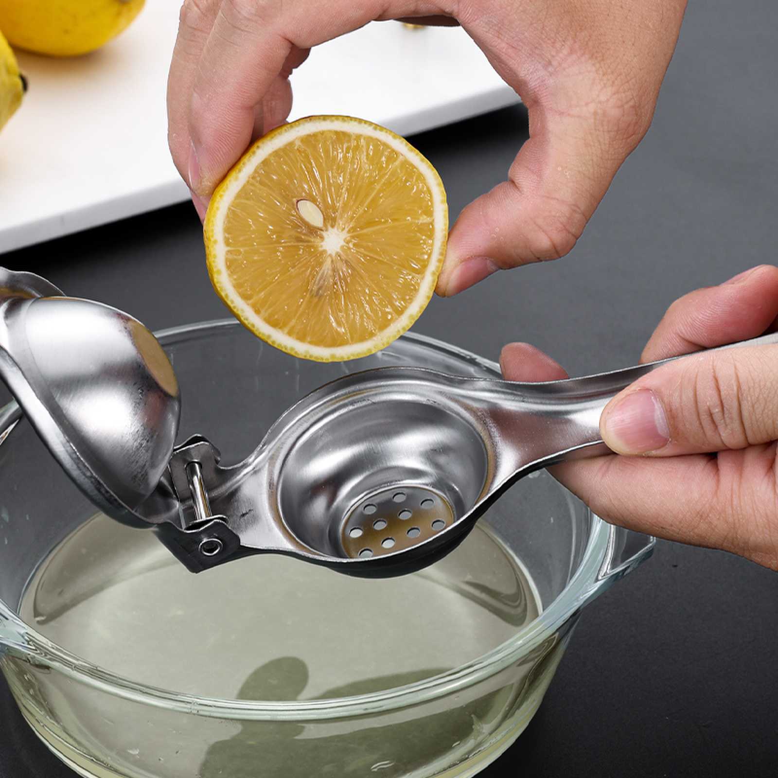 Stainless Steel Thickened Manual Lemon Holder Large Portable Lemon Juice Squeezer Household Kitchen Tools Fruit Juicer