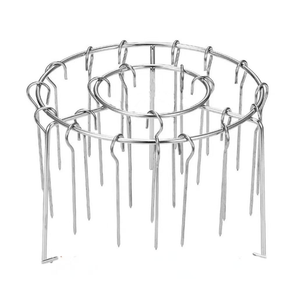Cross-Border Stainless Steel Air Fryer Special Barbecue Grill Round Multi-Needle Removable Hanging Skewers Rack Oven Accessories