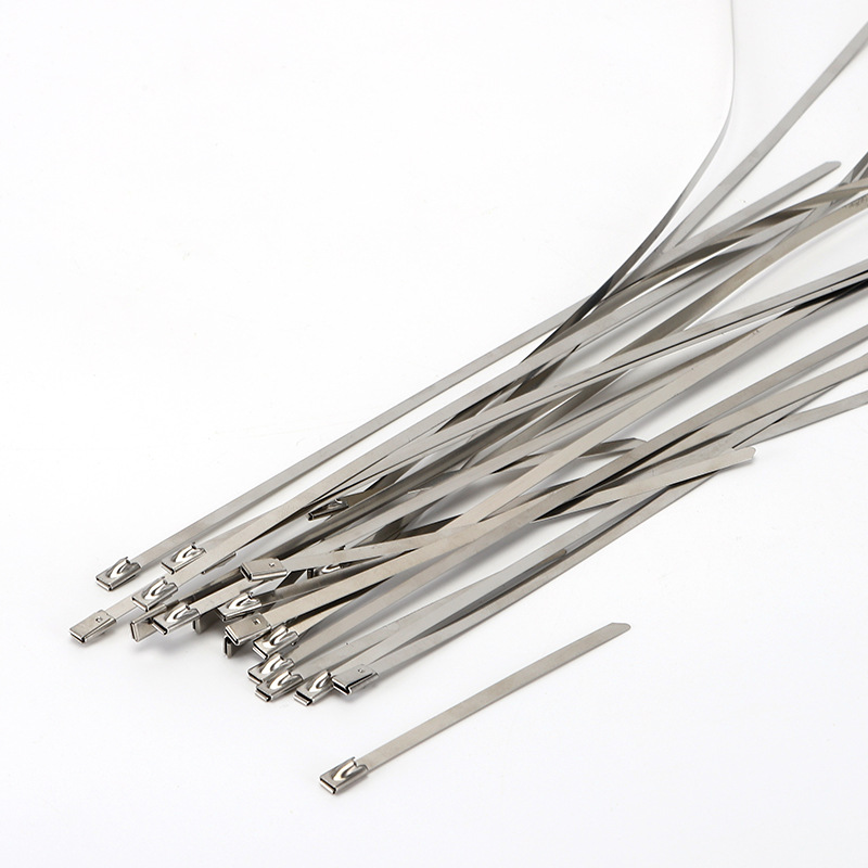 304 stainless steel tie high temperature resistant wire harness cable bridge tie self-locking metal tie manufacturer