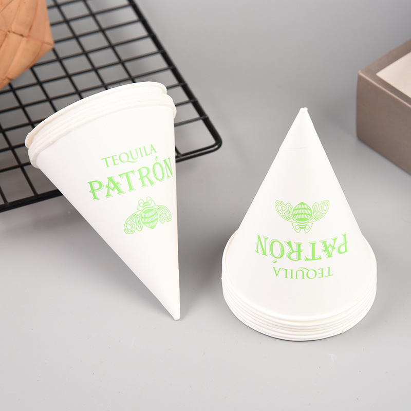 Wholesale 6 oz Pointed Bottom Conical Paper Cup Straight Drinking Water Paper Cup Airport Applicable Paper Cup Disposable Shaved Ice Paper Cup