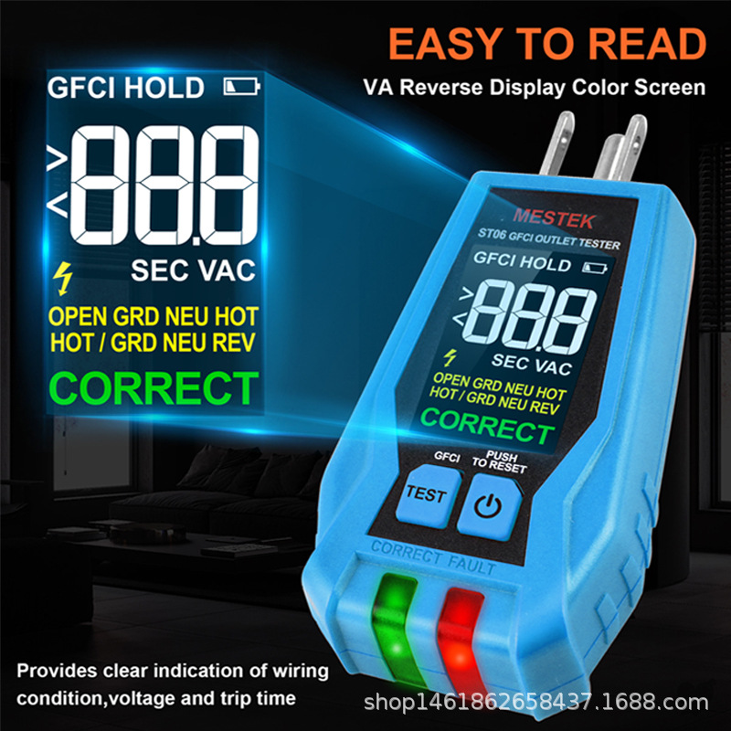 Тестер розетки стандарт США St06 проверка полярности питания обнаружение фазы утечки тестер розетки