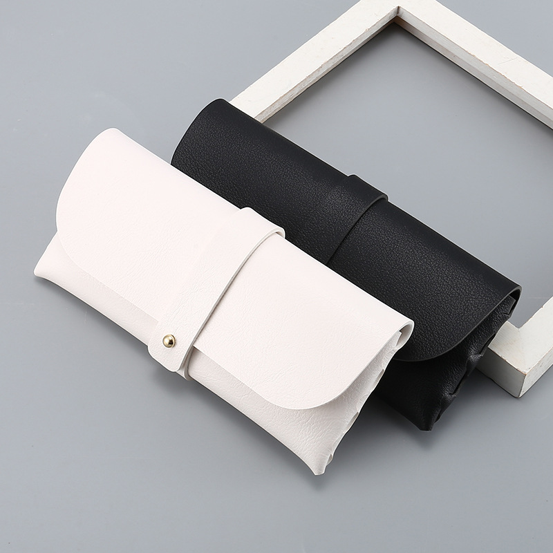 Factory wholesale new single nail sunglasses PU leather box soft bag sunglasses box fashion black portable glasses box