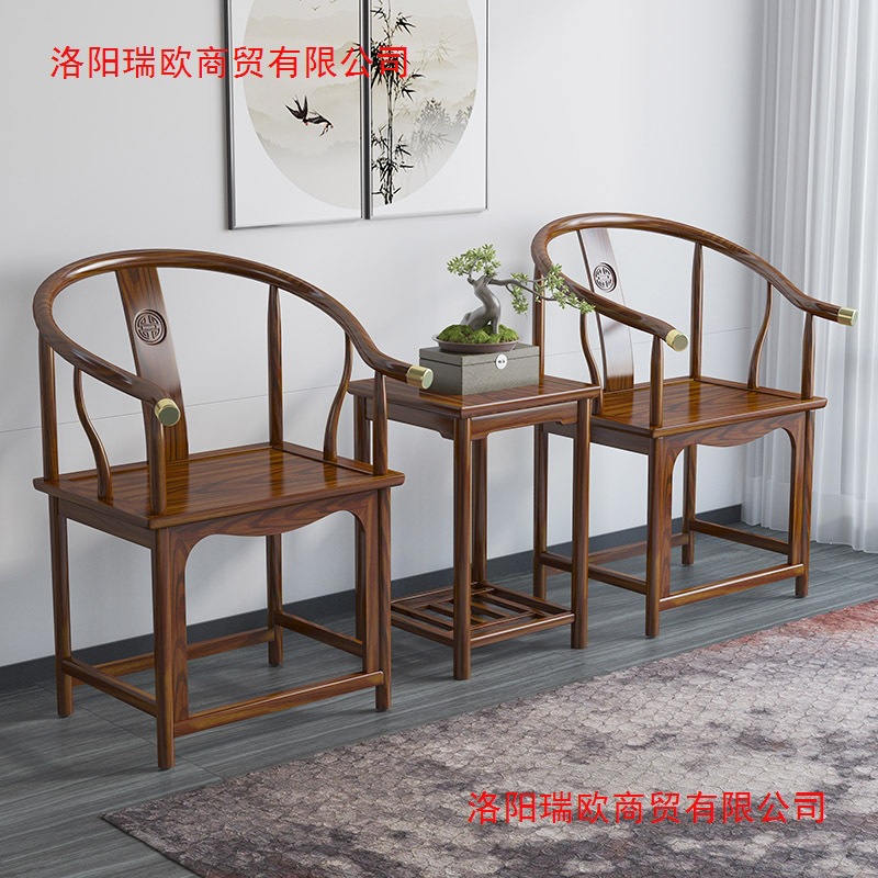 Master Chair Solid Wood Armchair Three-Piece Tea Chair Single Chair Chinese Armchair Taishi Chair Official Hat Chair Home Backrest Chair