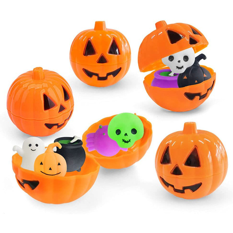 Halloween Pumpkin Shape Candy Box Ghost Festival Party Tricky Small Pumpkin Opening Pumpkin Shell