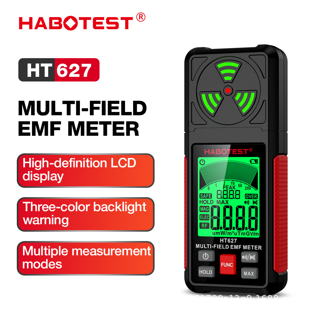 Huabo Ht627 Electromagnetic Radiation Detector Electric Field Radiation Line Alarm Electric Off-Radiation Detector Habotest