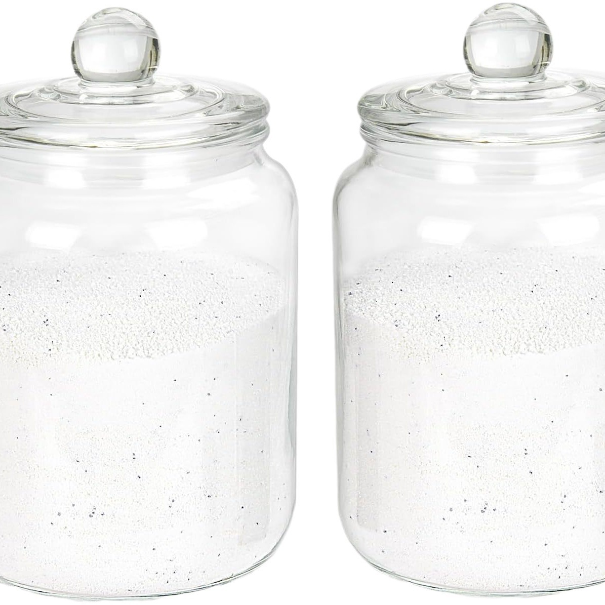 Amazon 2L Clear Glass Laundry Jar Set Cookie Jar Clear Glass Laundry Liquid Jar with Lid with Spoon