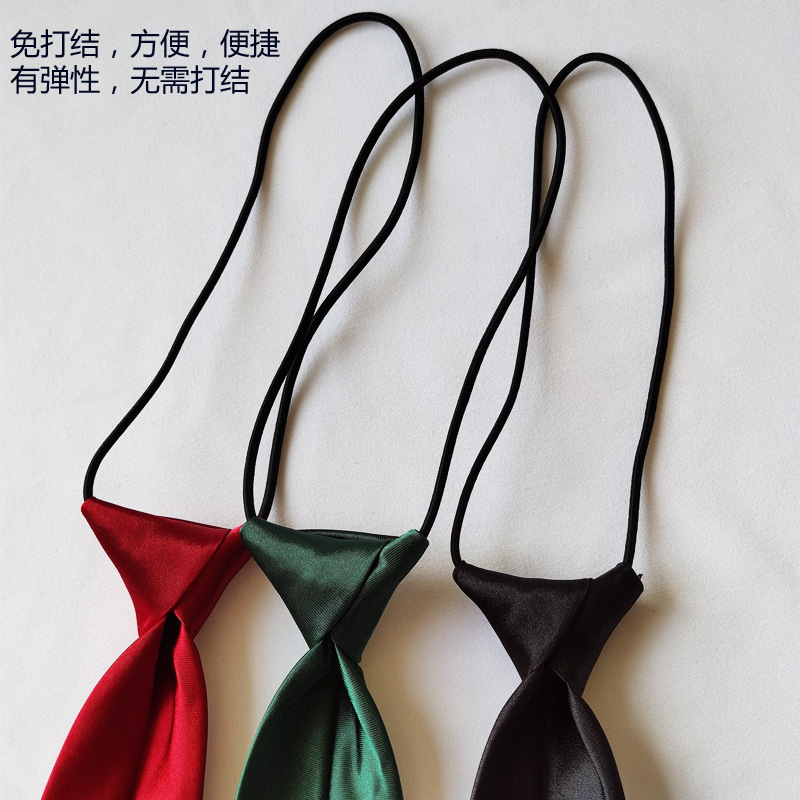 Factory wholesale free small tie solid color short women and children cute decorative casual uniform accessories pullover