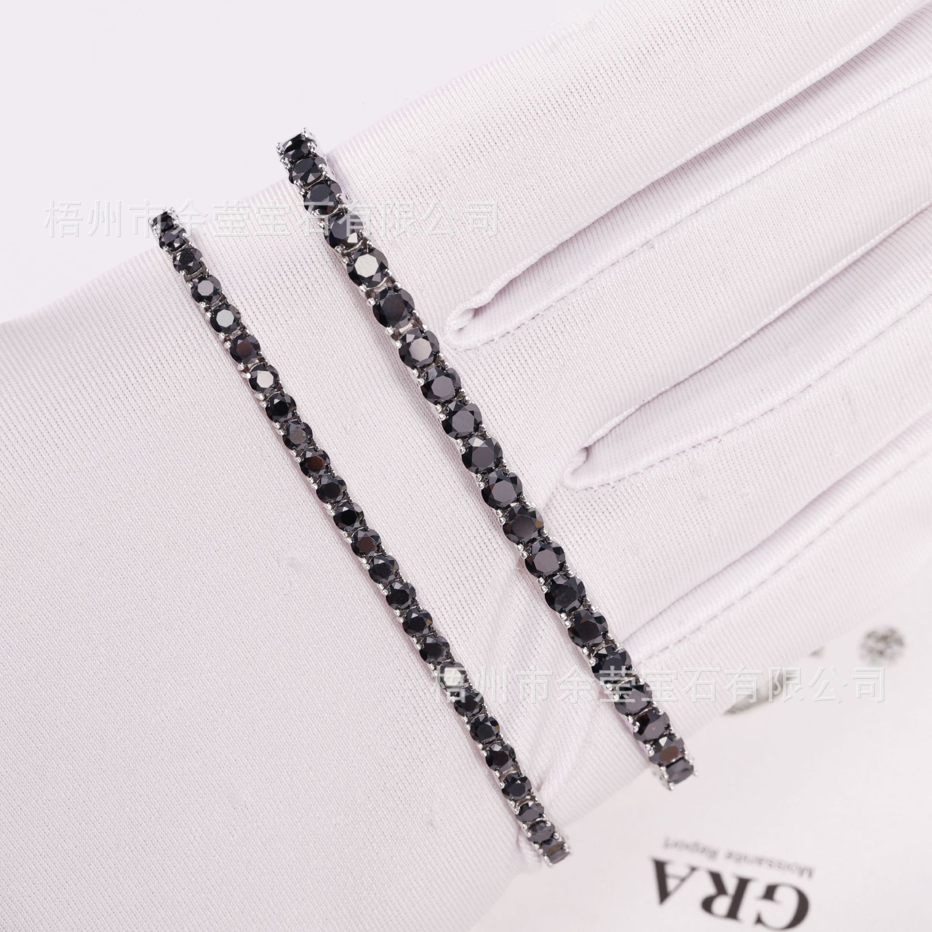Hip-Hop Style 2Mm-6.5Mm Black Tennis Chain S925 Silver Inlaid with Moissanite Cross-Border Popular Fashion Personalized Bracelet