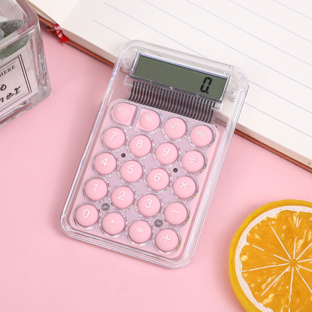 Creative cute computer fashion mini portable small calculator office Primary School student scientific transparent wholesale