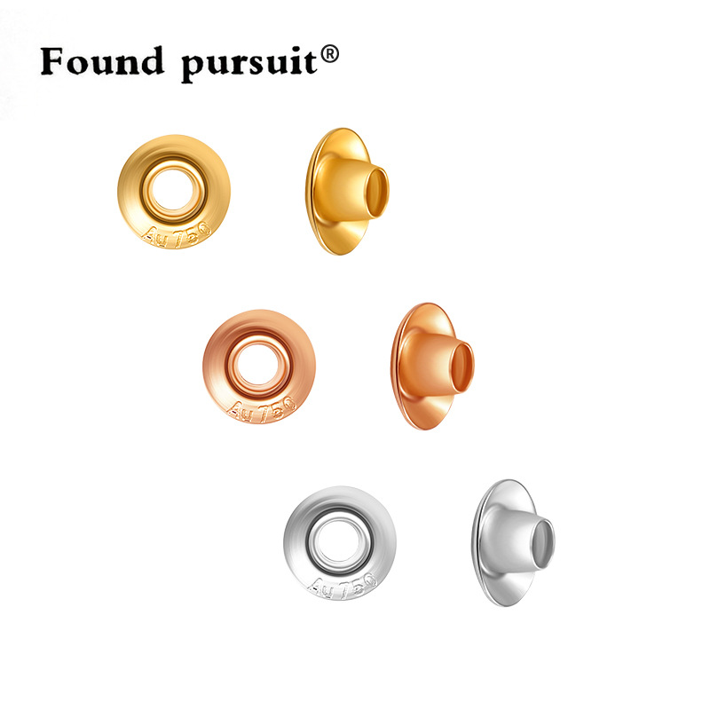 Чистое 18K золотое патч Au750, аксессуары для DIY, бусины через отверстие