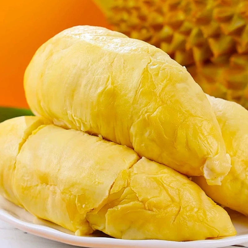 Thailand Tree-Ripened Frozen Durian Flesh, Quick-Frozen, Fresh Selection, 3A Seedless, Shelled, Golden Pillow Durian Pulp for Baking and Commercial Use
