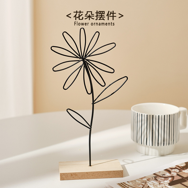 Nordic Iron Decorations MDF Base Living Room TV Cabinet Wine Cabinet Creative Crafts Home Flower Ornaments