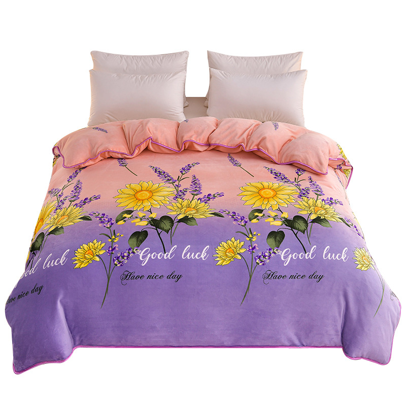 Milk velvet quilt cover single piece Winter plush double-sided thickened coral velvet flannel anti-static winter velvet quilt cover