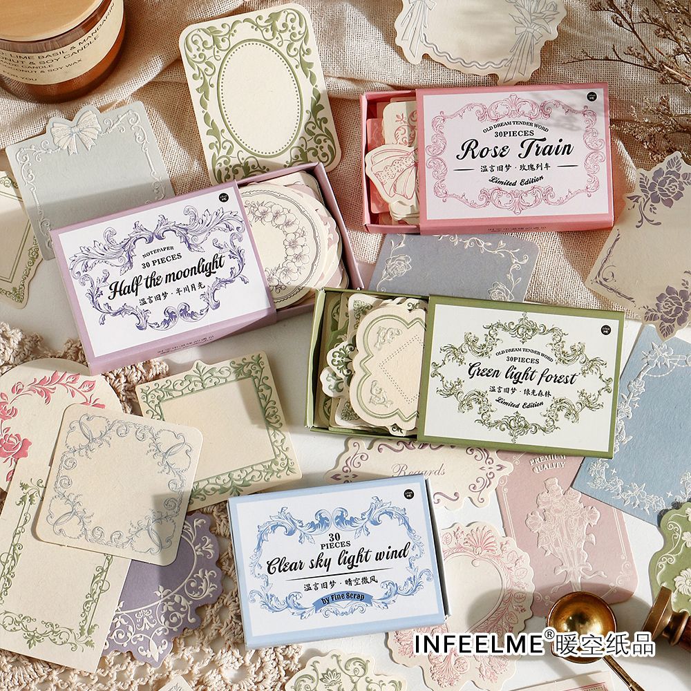 Infeel.Me Серия Теплых Воспоминаний, тисненые стикеры, соль, кружевная рамка, бумага для журналов