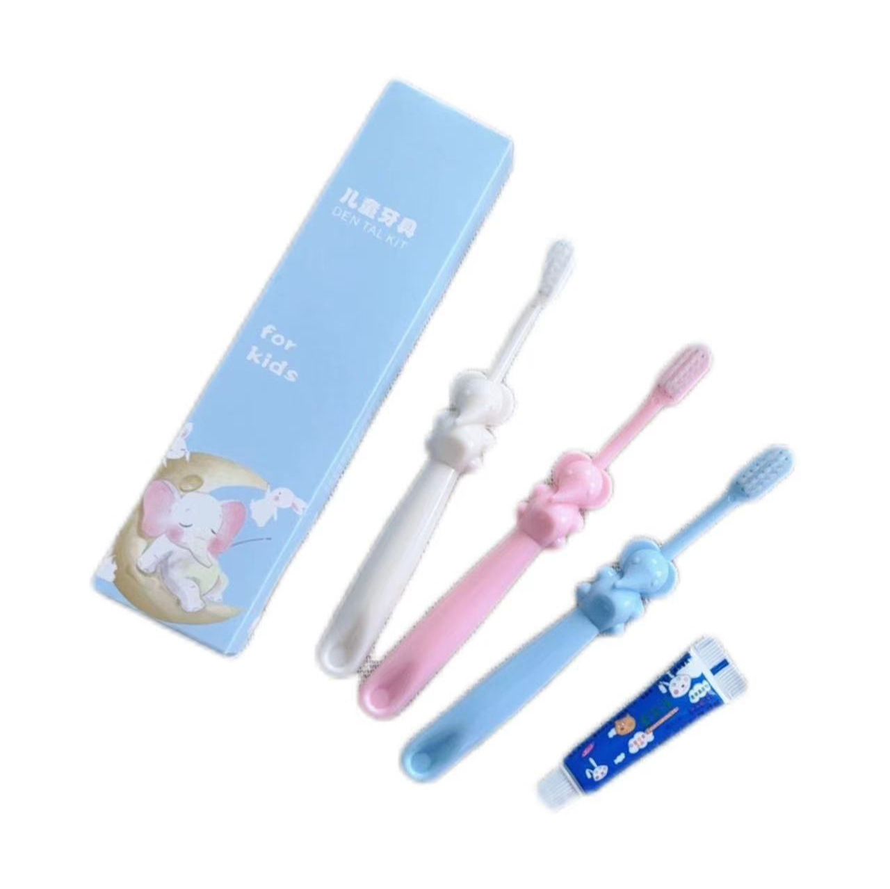 New Children's Small Elephant Toothbrush Disposable Toiletries Set for Hotels, Guesthouses, and Travel, Cartoon Mini Portable