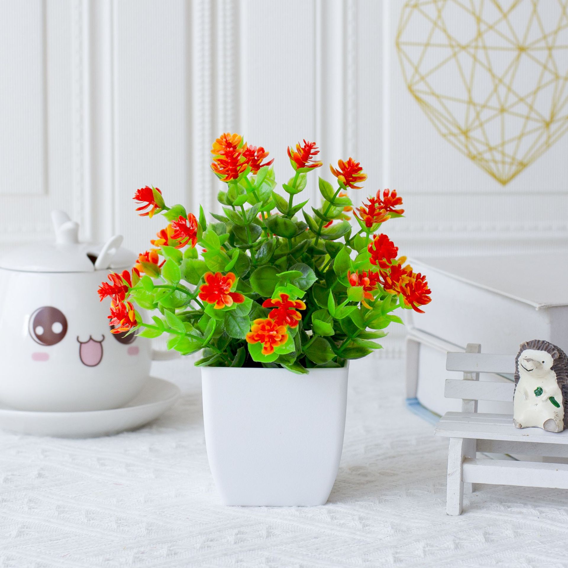 Eucalyptus Lotus Amazon Hot Artificial Potted Home Desktop Simulation Green Plant Plastic Small Bonsai Ornaments