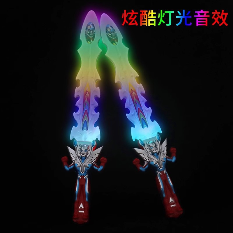 Кросс-бордерный электрический музыкальный меч для детей, игрушка-супермен, светящаяся игрушка, оптовая продажа