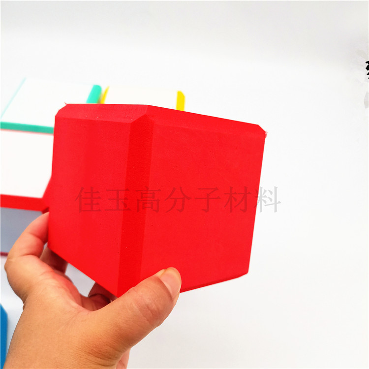 Colorful Printed Rounded Corner EVA Dice Chamfered EVA Square Wipeable Sieve Toy