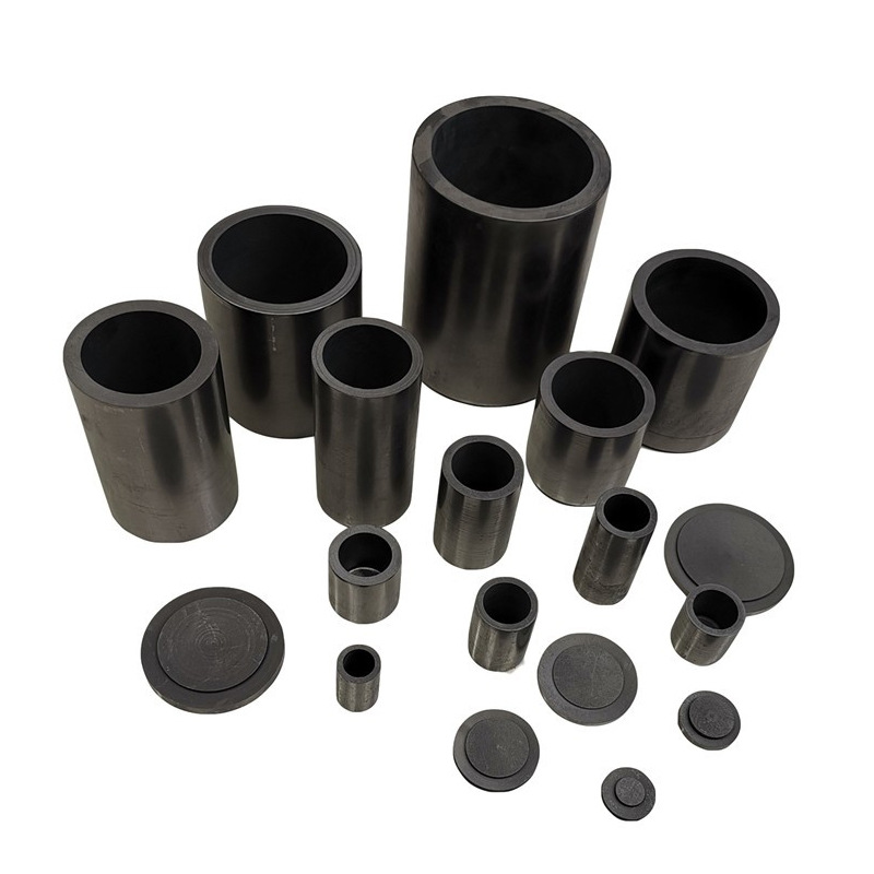 High-Temperature Resistant High-Purity Graphite Crucible with Lid, Laboratory Instrument-Specific Aluminum Crucible, Straight Tube Induction Furnace for Melting Copper