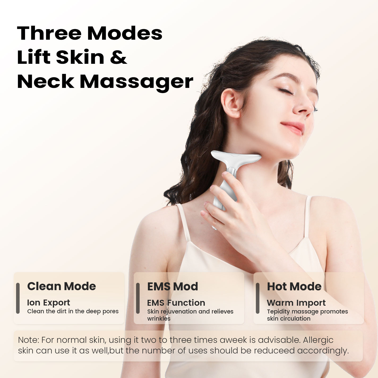 Household Neck Beauty Instrument Lifting and Tightening Neck Photon Rejuvenation Facial Introduction Massage Instrument Source Factory Direct Sale