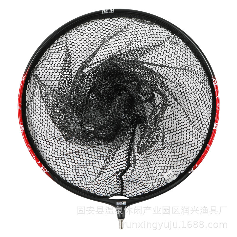 Replaceable Net Coated Carbon Fishing Net Head Anti-Hook Quick-Drying Net Bag Deepened Large Fish Fishing Net Carbon Aluminum Anti-Hook Net Head