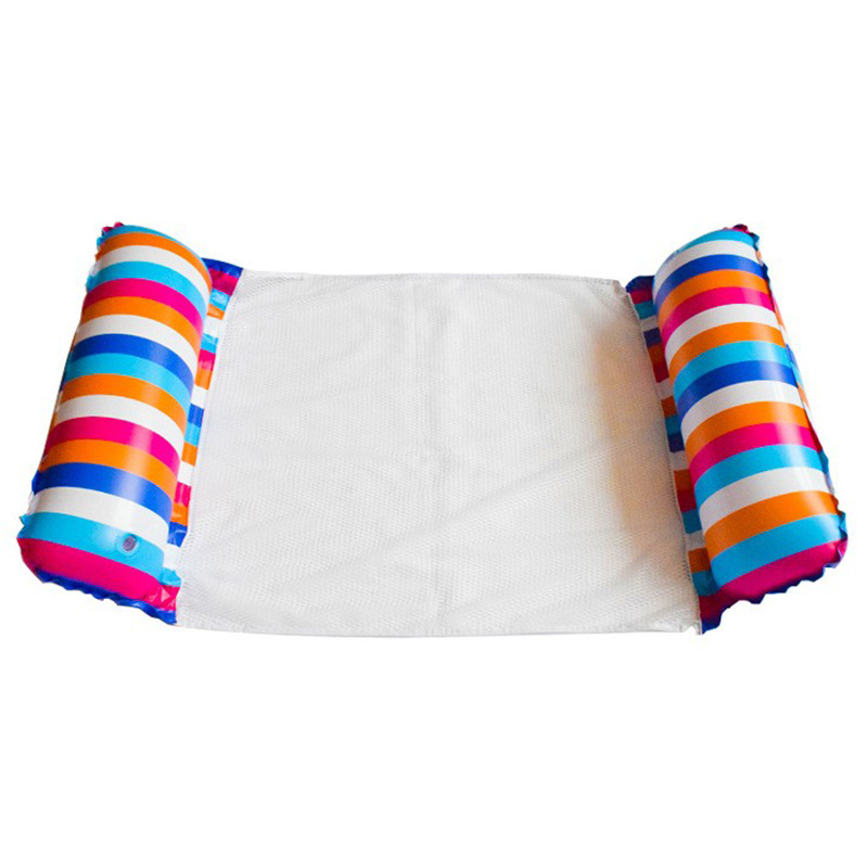 Cross-border new inflatable floating row outdoor foldable backrest mesh floating bed water inflatable supplies recliner floating bed
